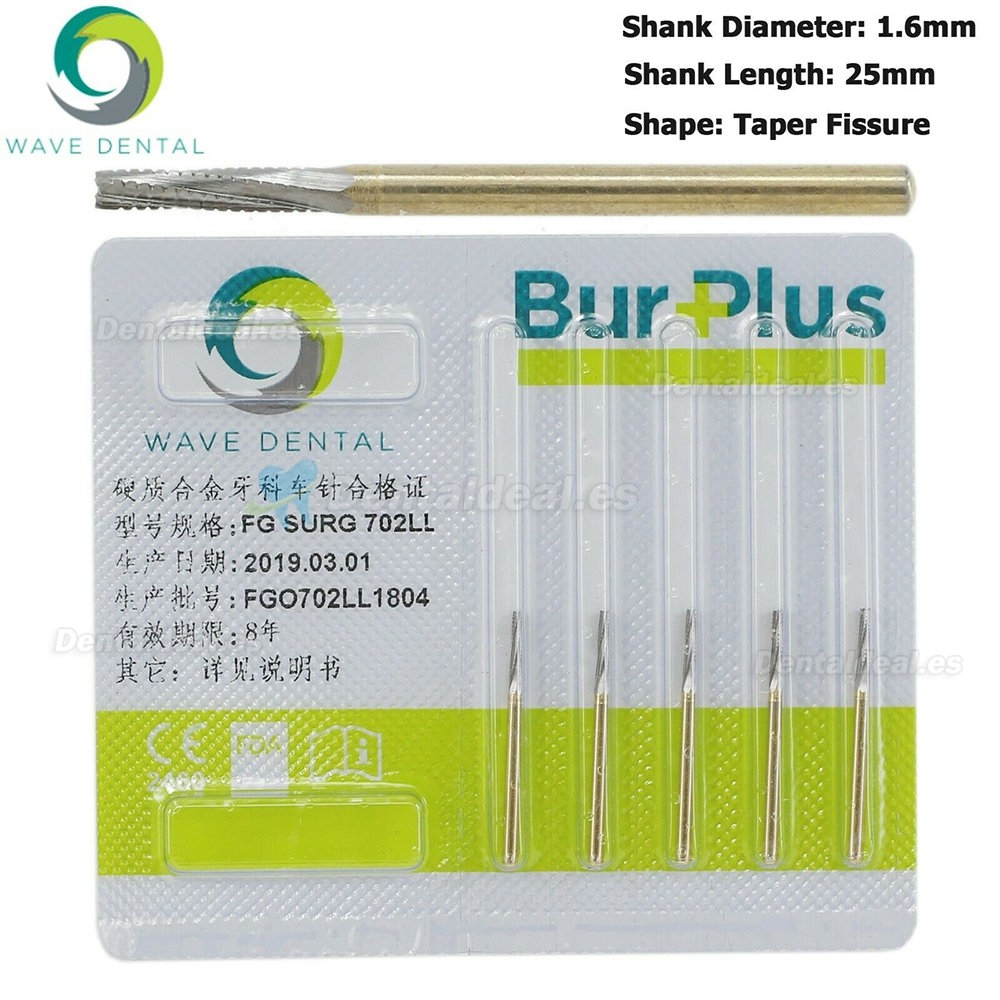 10Pcs FG Surgical Length 702LL Burs Dental Wisdom Teeth Extraction Carbide Bur